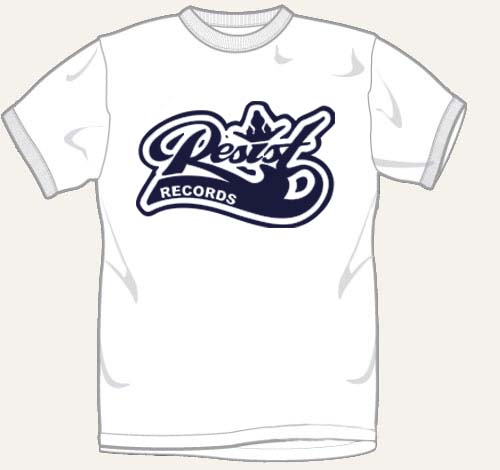 Resist Navy on White T Shirt